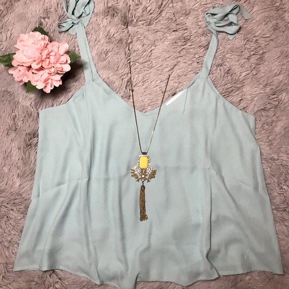 :::ONE LEFT::: Light mint/pastel tank blouse! - Picture 3 of 3